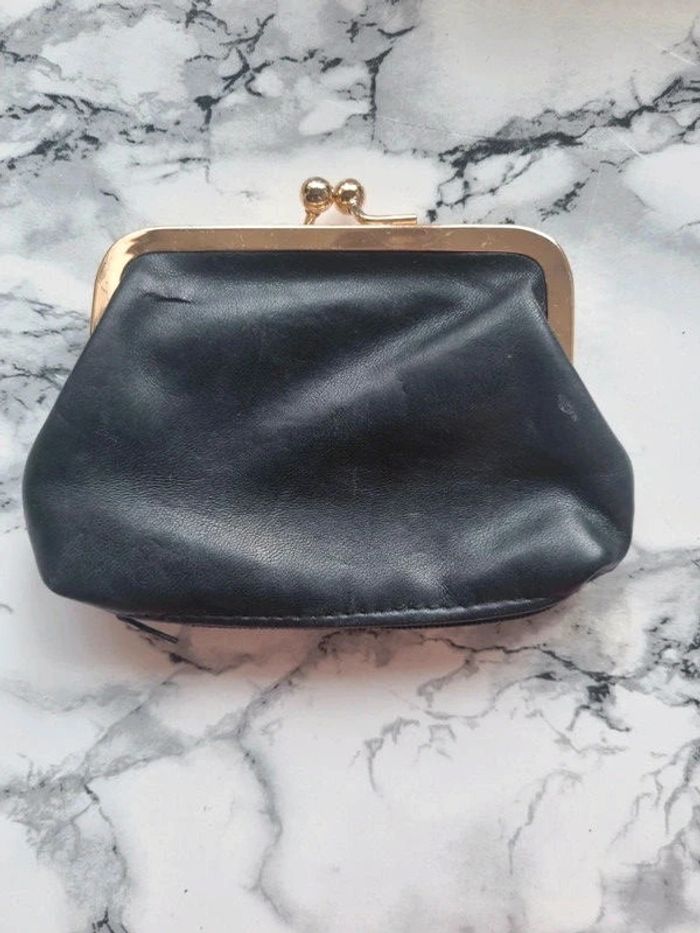 Porte monnaie en cuir vintage