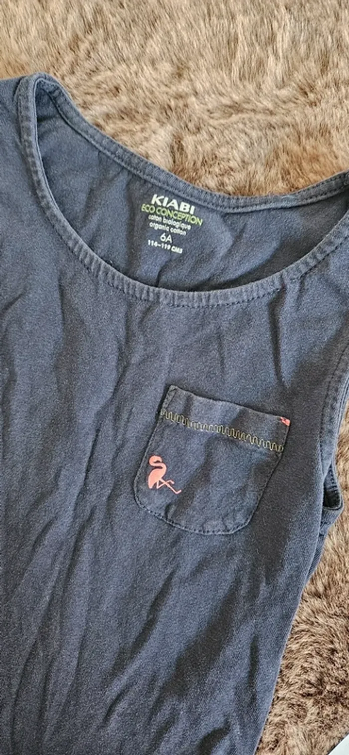 Robe bleu flamand rose 6 ans fille été - photo numéro 2