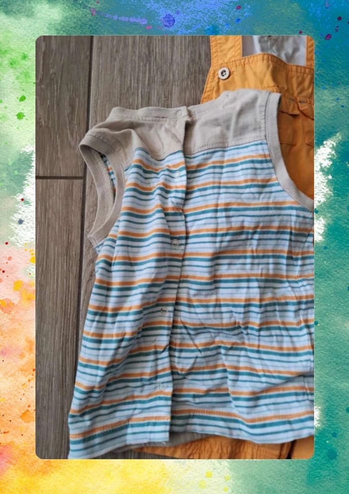 Ensemble été bébé 12 mois – salopette + t-shirt - photo numéro 6