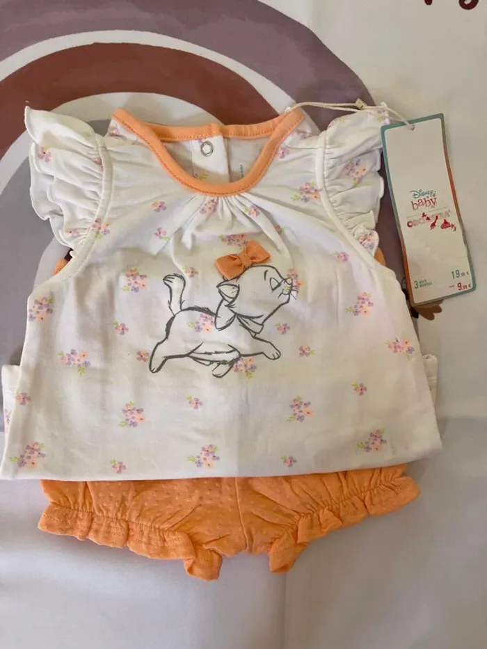 Ensemble été bébé fille - 3 mois - Orchestra Disney Baby (neuf avec étiquette)