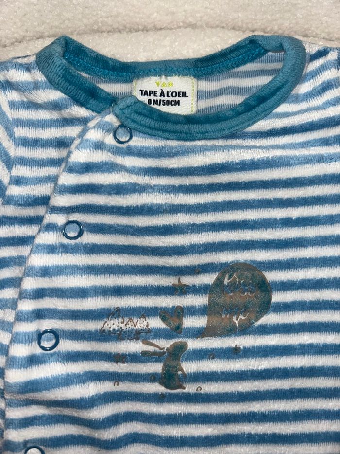 Pyjama velours bébé taille naissance - photo numéro 2