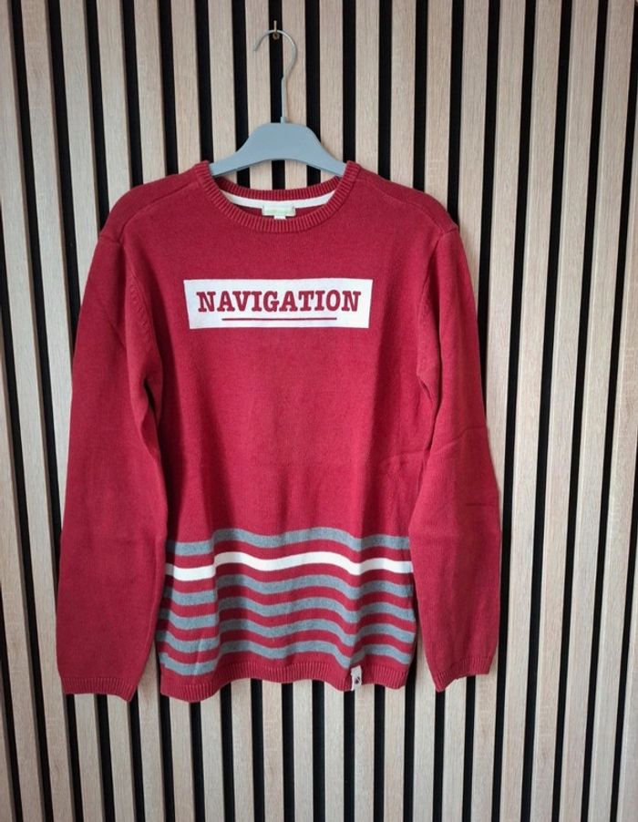 Pull coton rouge foncé 14 ans VertBaudet