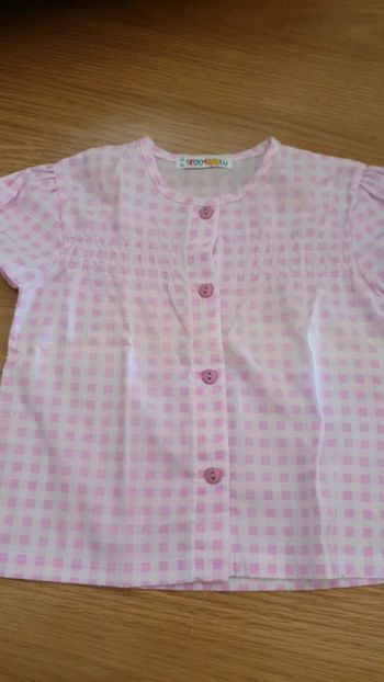 chemise carreau rose 2 ans