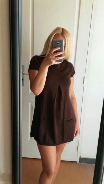 Robe en laine marron Rinascimento 