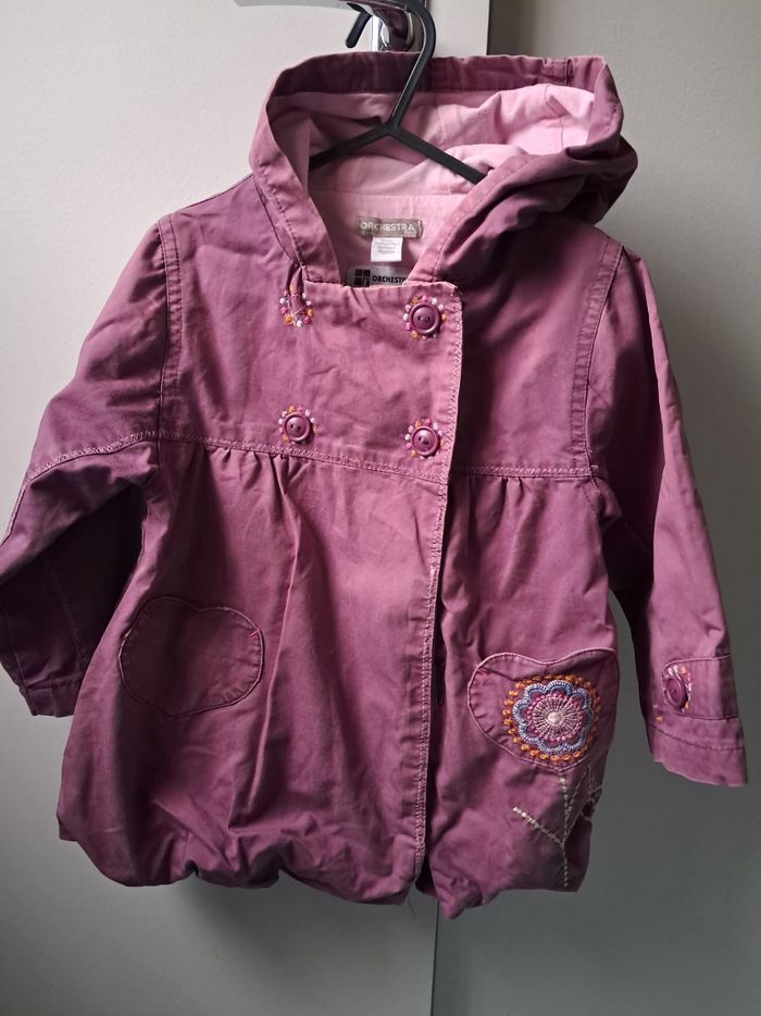Manteau mi-saison avec capuche fille 18 mois 81 cm Orchestra - photo numéro 1