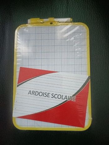 Ardoise scolaire double face effaçable à sec - jaune