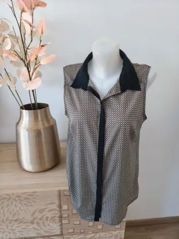 Chemise sans manche motifs géométriques style rétro