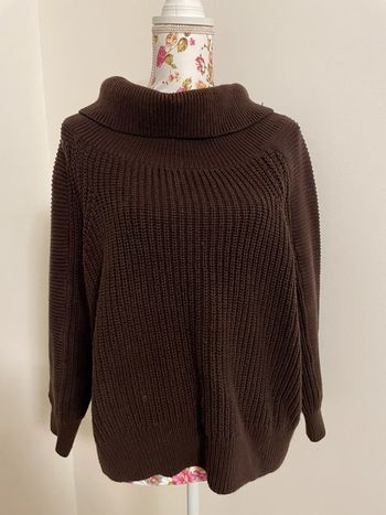 Pull grosse maille col roulé oversize