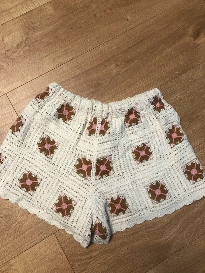 Short été crochet beige - photo numéro 4