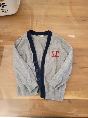 Gilet gris Eden et Victor 4 ans