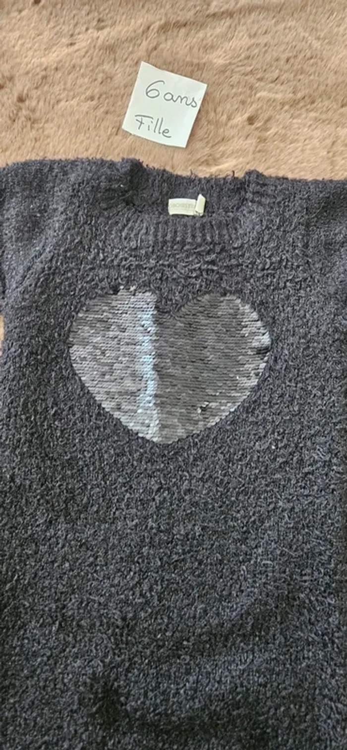 Robe pull coeur magique 6 ans fille - photo numéro 3