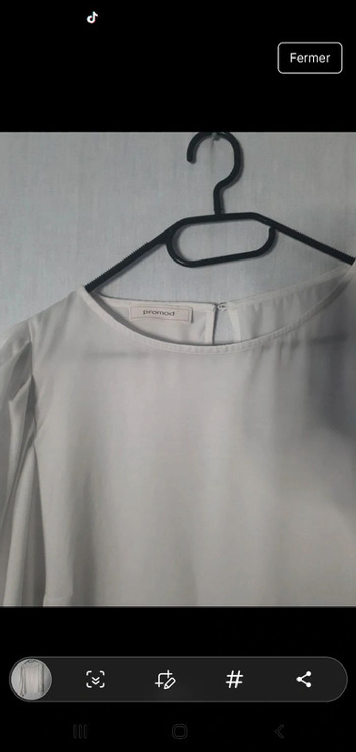 Blouse blanche effet satinée - photo numéro 2