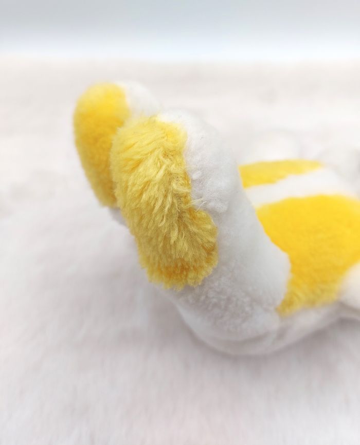 Peluche ancien doudou ours blanc jaune Van de Walle 20 cm nez coeur Vintage - photo numéro 9