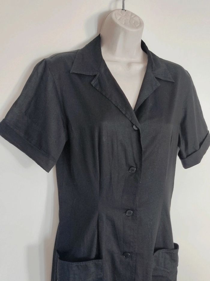 Robe chemise noire moulante vintage / Agnès B - 36/S à 38/M - photo numéro 7