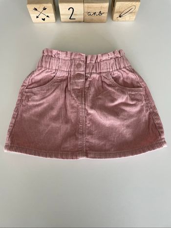 Jupe rose velours côtelé 24 mois fille