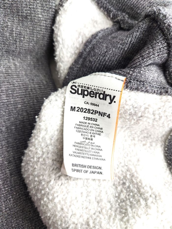 Sweat à Capuche Hoodie Superdry Gris Taille M Oversize - photo numéro 6