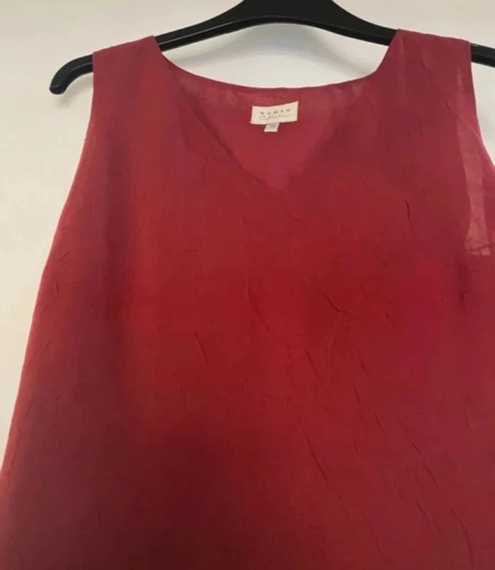 Très joli haut Top blouse Woman collection taille 38 Zip sur le côté Bordeaux - photo numéro 4