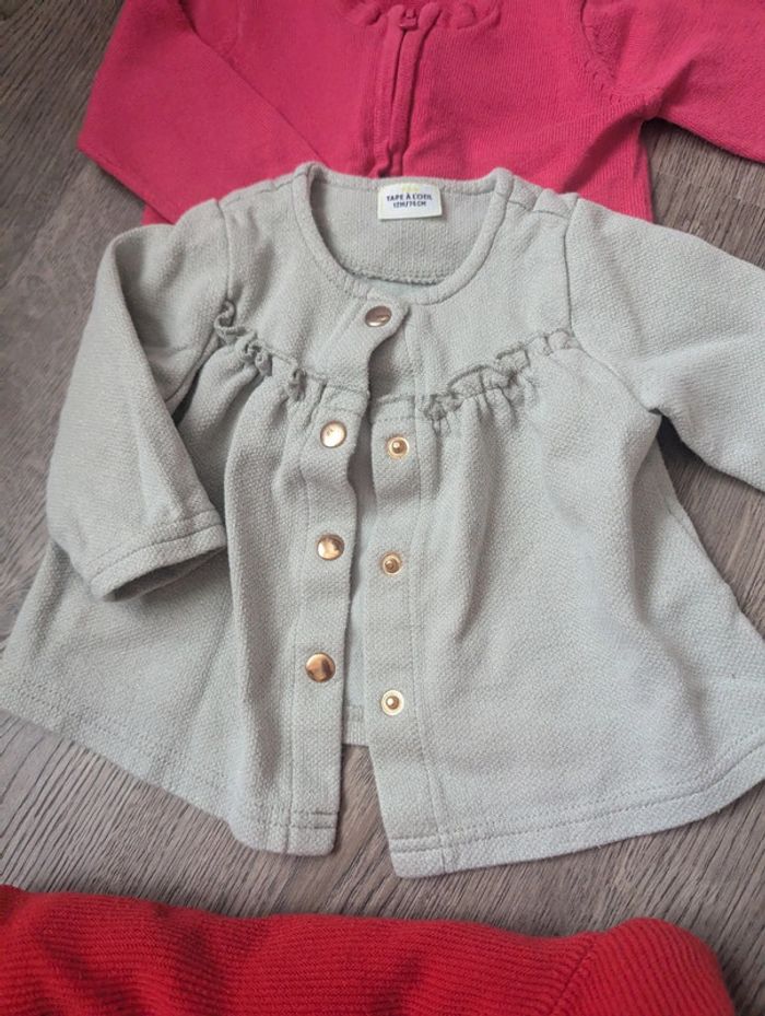Lot de 4 gilets 12 mois fille - photo numéro 4