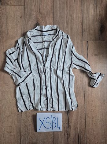 Blouse Manches 3/4 rayé bordeaux et blanc tissus léger