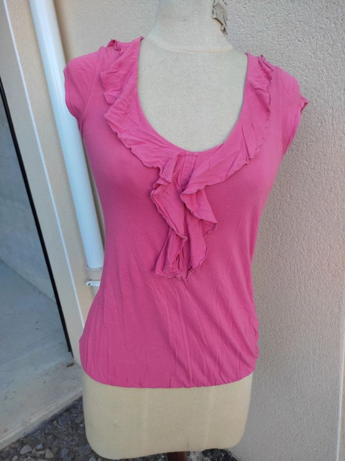 Belle blouse t-shirt camaïeu rose - photo numéro 2