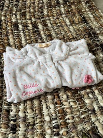 Pyjama fille blanc et rose gemo 9 mois