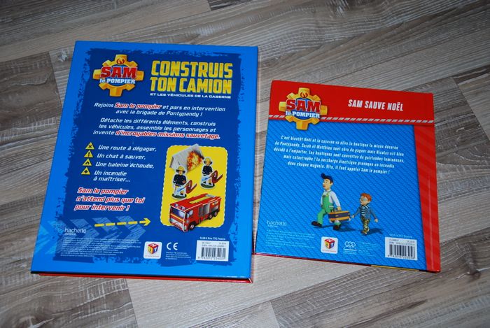 lot 2 livres Sam le pompiers construis ton camion" et sam sauve noel - photo numéro 3
