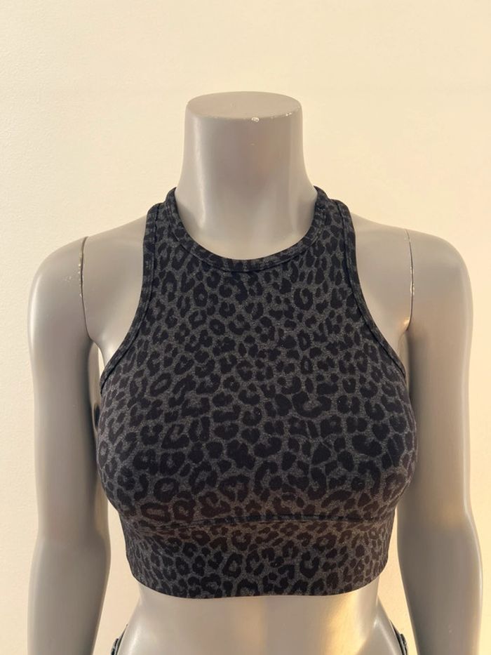 Brassière de sport léopard grise confort - photo numéro 2