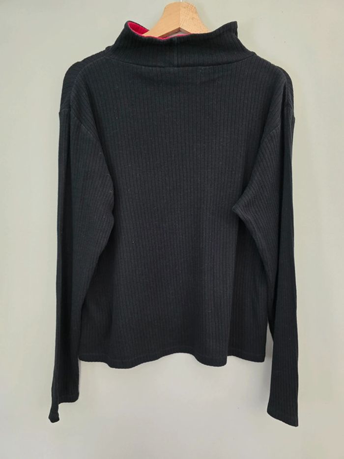 haut col roulé tommy hilfiger femme noir maille côtelée xl casual chic - photo numéro 4