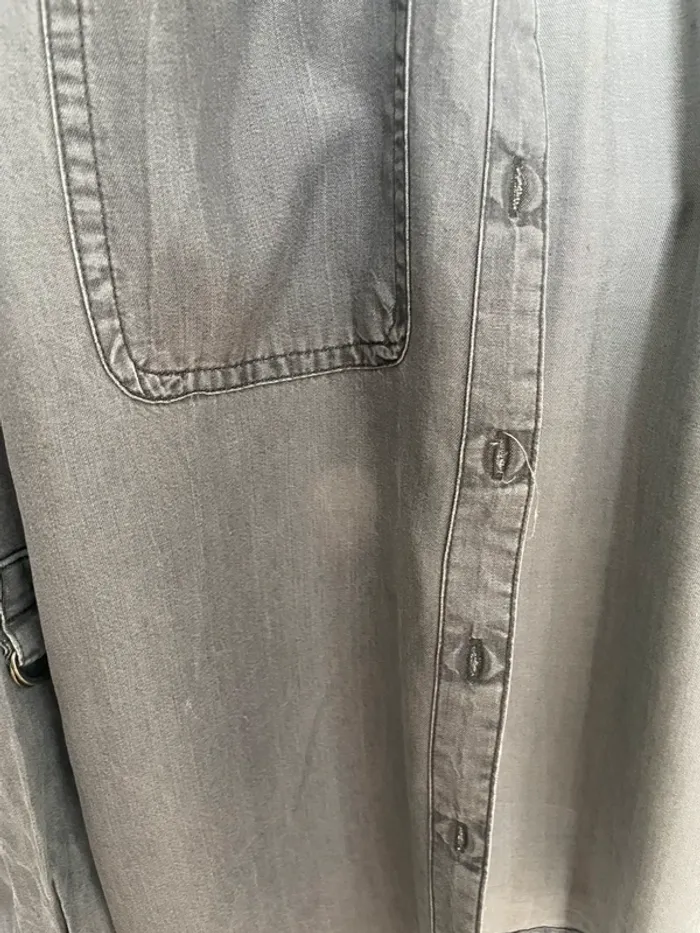 Chemise effet jeans grise - photo numéro 3
