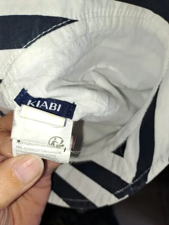 Bonnet bébé garçon 43cm comme neuf bleu blanc kiabi - photo numéro 4