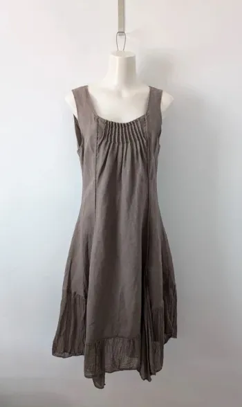 Robe d'été 100% lin mi-longue asymétrique - taille M