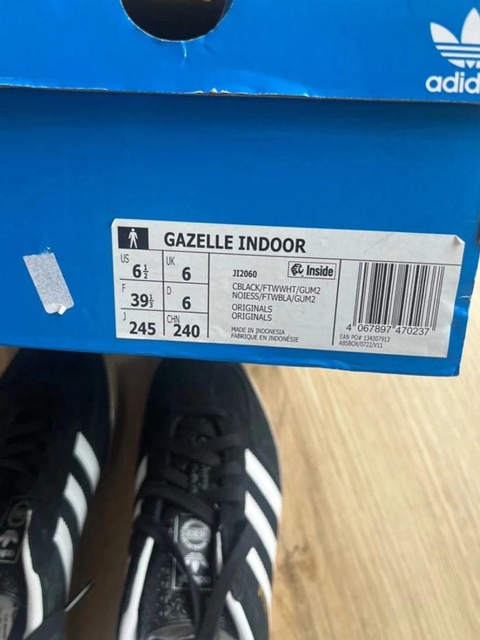 Adidas Gazelle Indoor Black White 39,5 - photo numéro 6