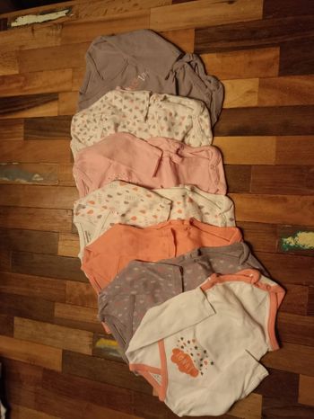 Lot 7 bodies longues manches T60