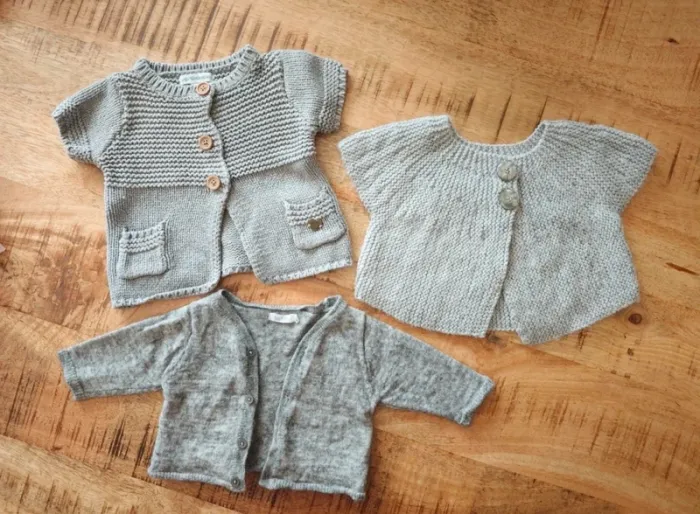 Lot de 3 gilets gris 3 mois