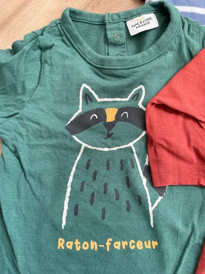 3 tee shirt taille 6mois - photo numéro 3
