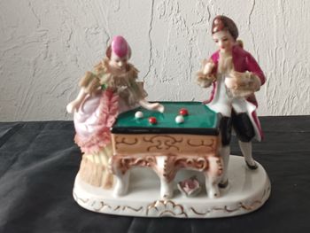 Figurine porcelaine joueurs de billard 