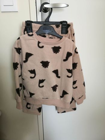 Ensemble pyjama polaire 2 pièces (Beige, Dinosaures) 2 ans (92 cm) Kiabi