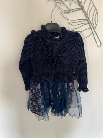 Robe hiver fille bi matiere tulle 5 ans 110 cm