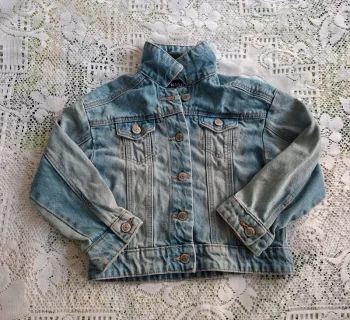 Veste en jean biker - look rebelle assuré, quasi neuve, Kiabi, taille 5ans
