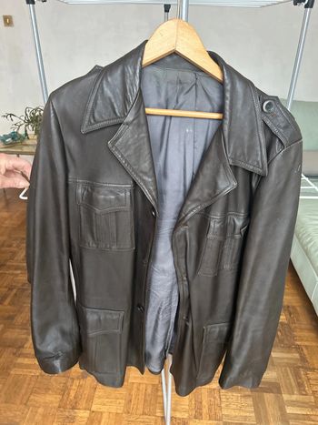 Veste 3/4 cuir marron