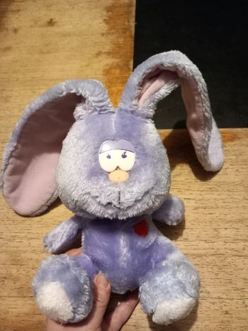 Peluche doudou vintage Russ lapin violet