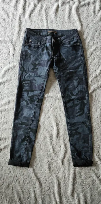 Pantalon camo bleu taille basse