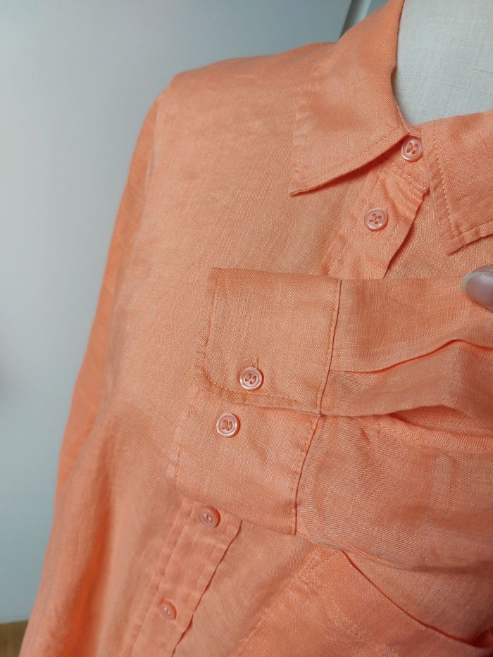 Très jolie chemise en lin orange - photo numéro 4