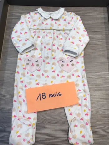 Pyjama coeurs rose & doré DPAM 18 mois 🌸