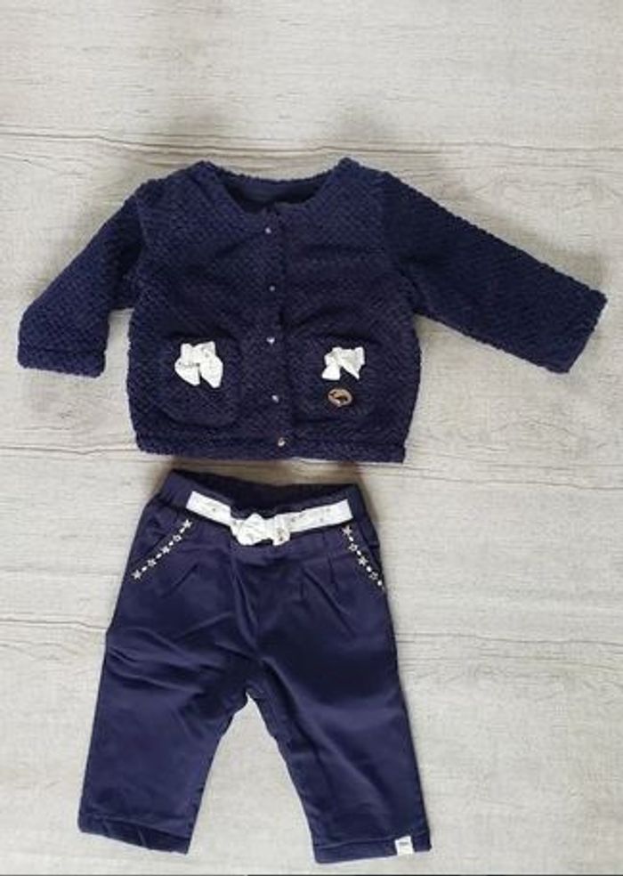 Ensemble fille Sergent major 6 mois bleu marine