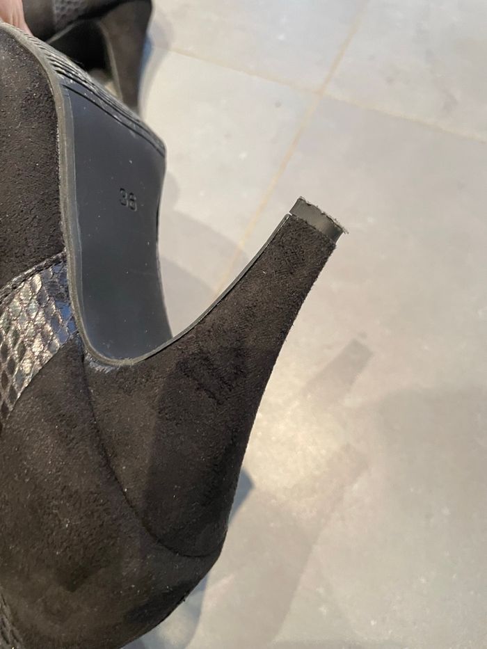 Bottines suédine hiver femme à talons - photo numéro 4