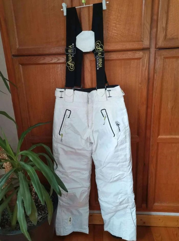 Pantalon  de  ski femme  mixte imperméable et deperlant  avec bretelles  napurna  platinum - photo numéro 6