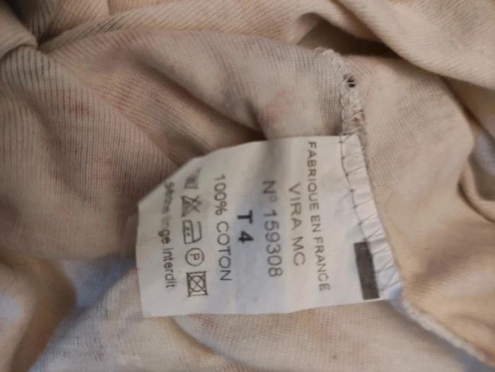 Tee shirt fleuri Marine d'coeur Taille 4 crème imprimé - photo numéro 4