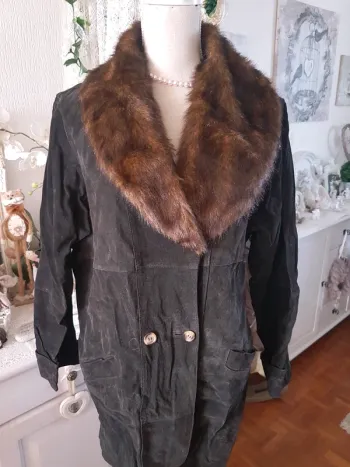 Veste croûte de cuir marron T 42/44 Neuve