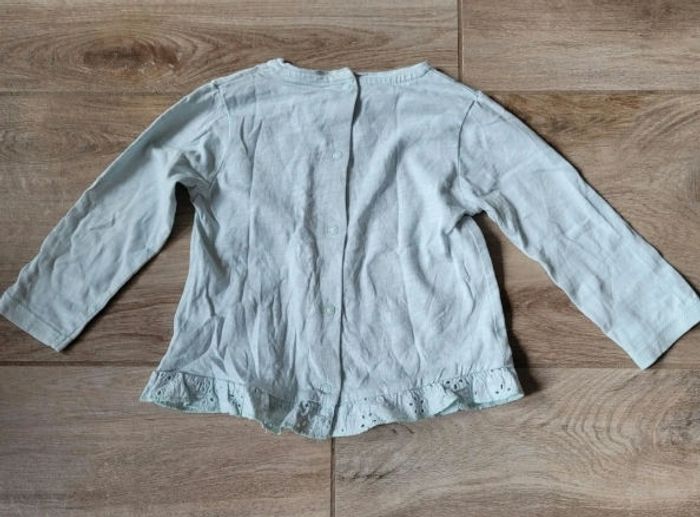 T-shirt manches longues broderie anglaise taille 12 mois - photo numéro 2